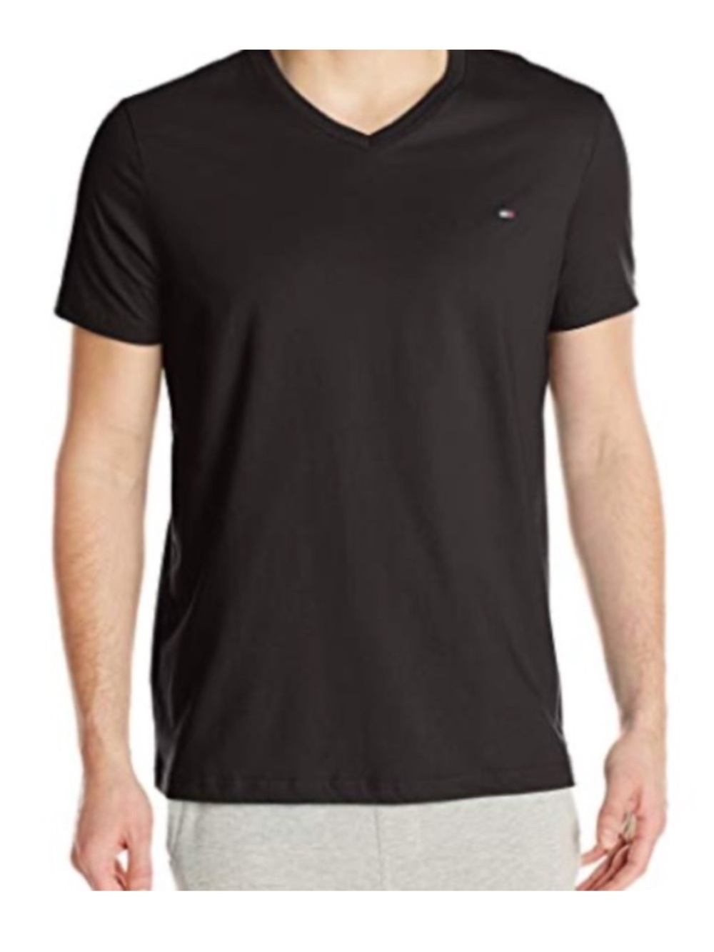 Tommy Hilfiger Black V‑Neck Short Sleeve Tee